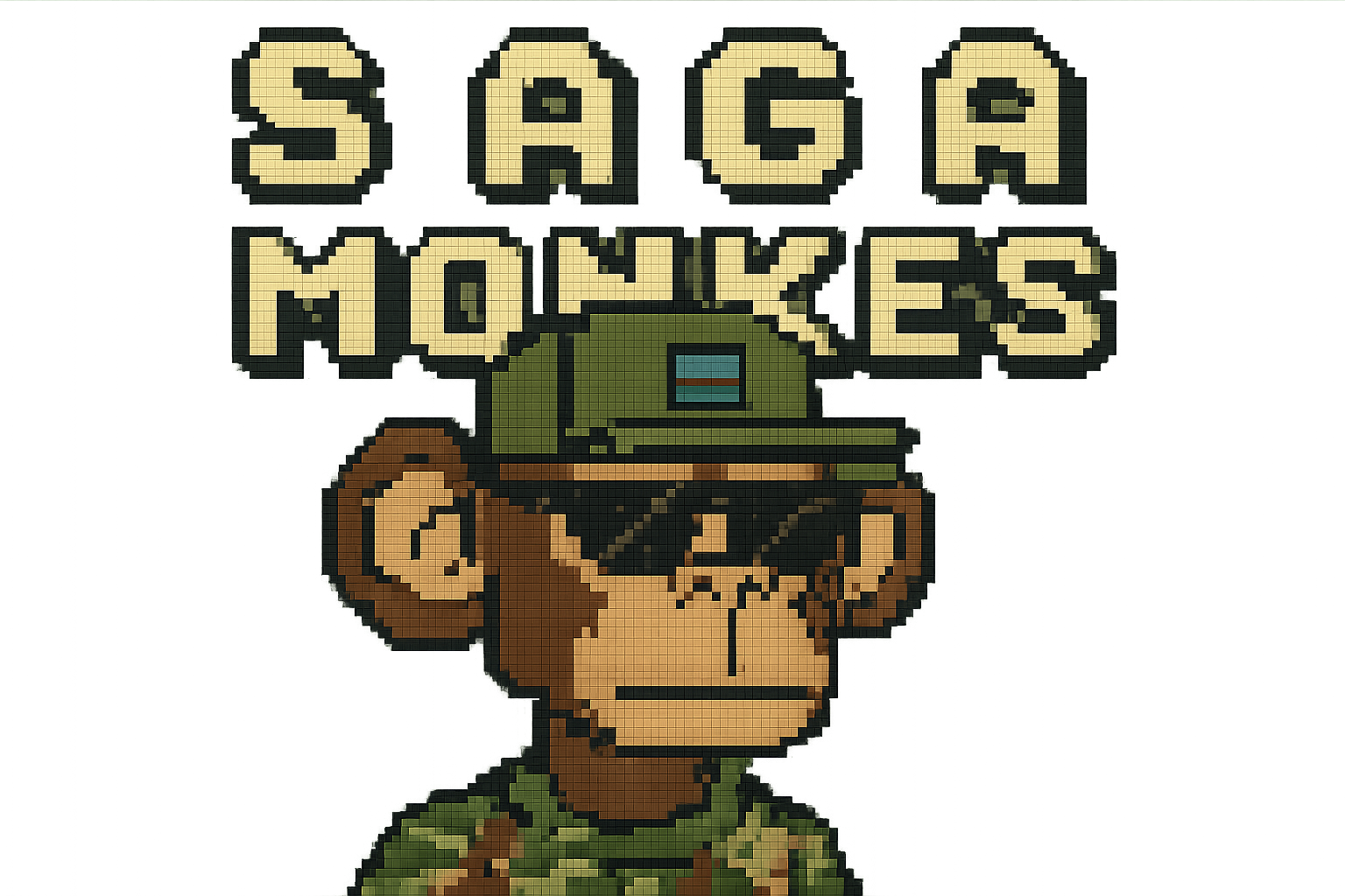 Saga Monkes NFT Solana pixel art