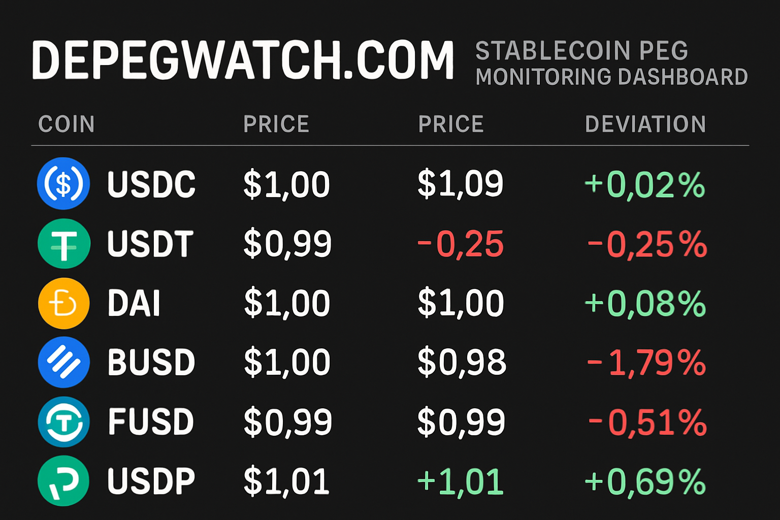 DepegWatch.com stablecoin peg monitoring dashboard