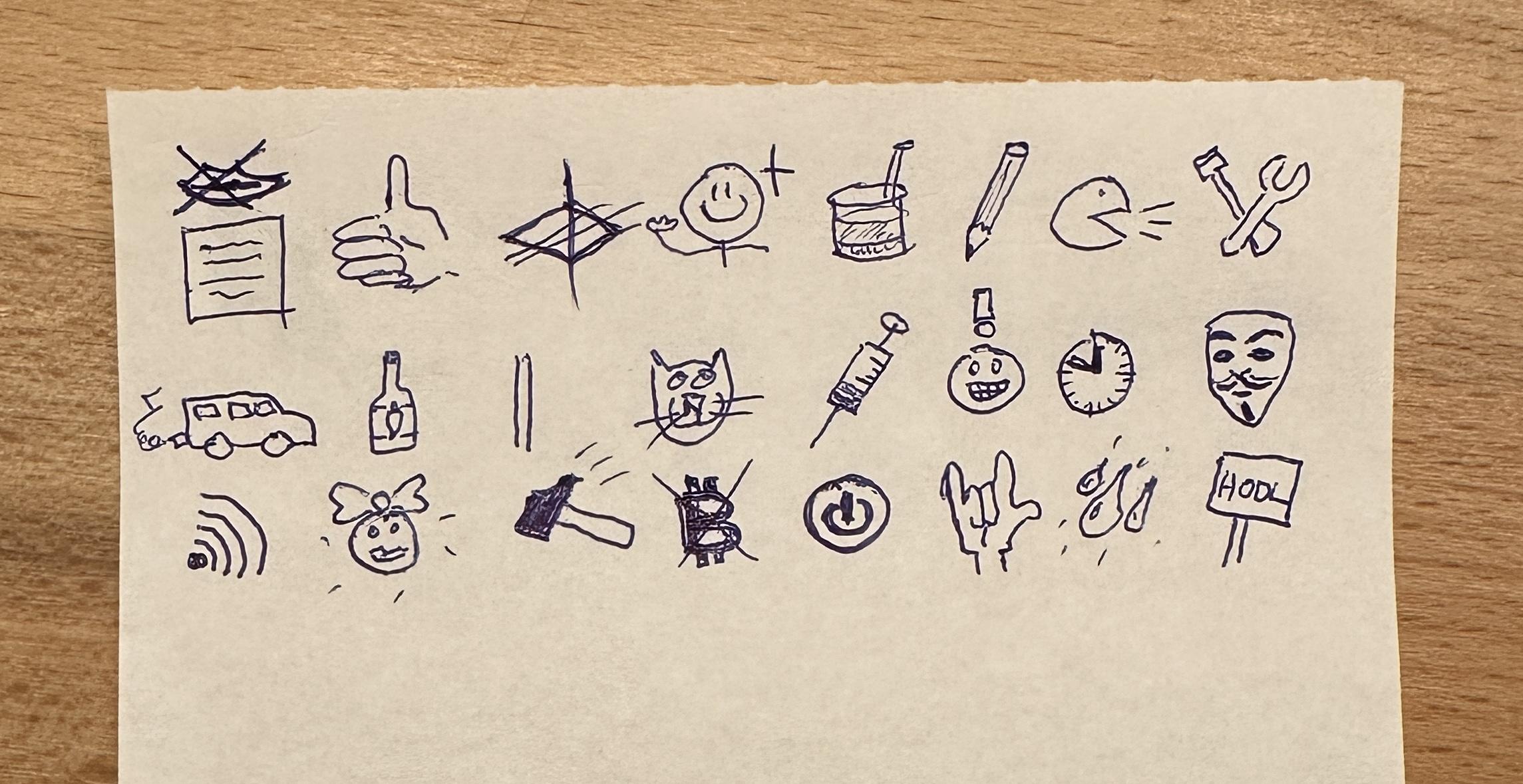 handwriting recovery phrase on paper