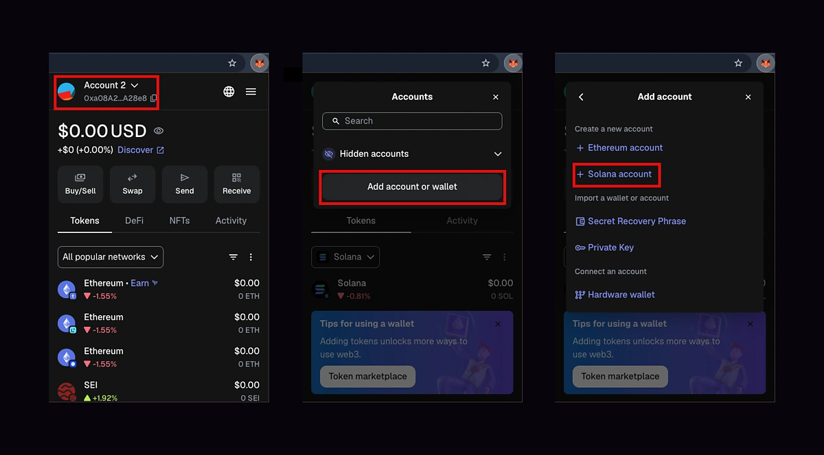 MetaMask 2025 add Bitcoin Solana account