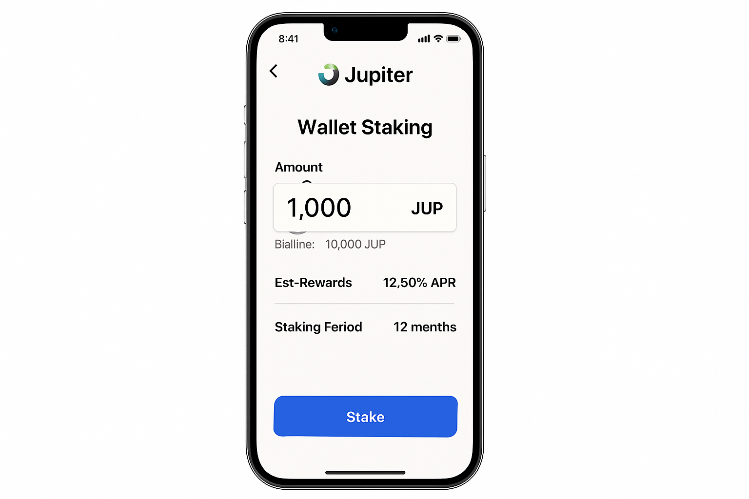 Jupiter Mobile wallet staking interface