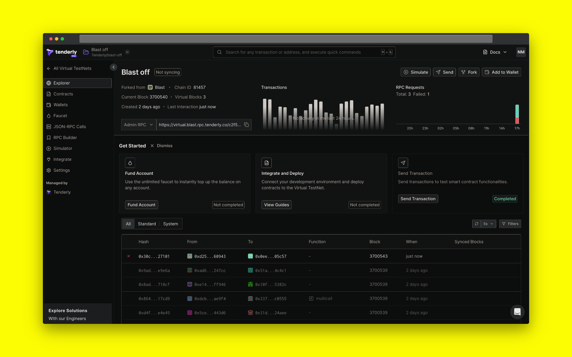 Web3 developer using a no-code rollup deployment dashboard on a laptop for app-chain launch