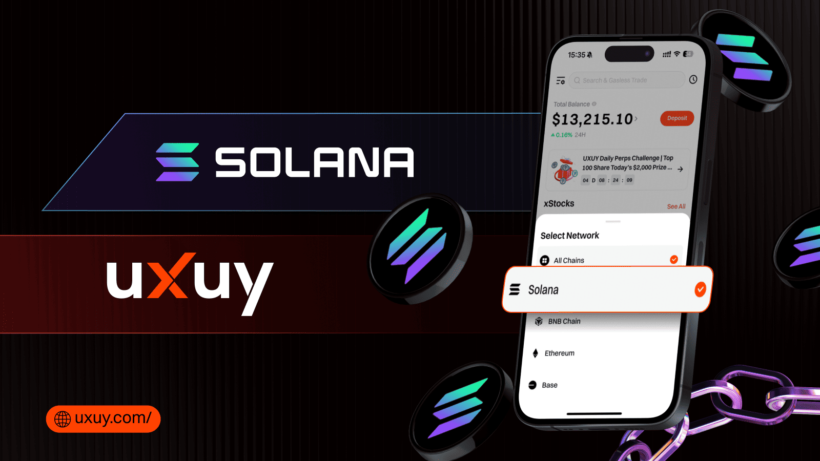 xSTOCKS trading interface on Solana