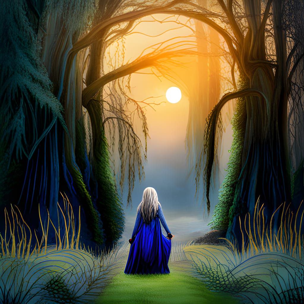 whispering willow tree door mysterious forest