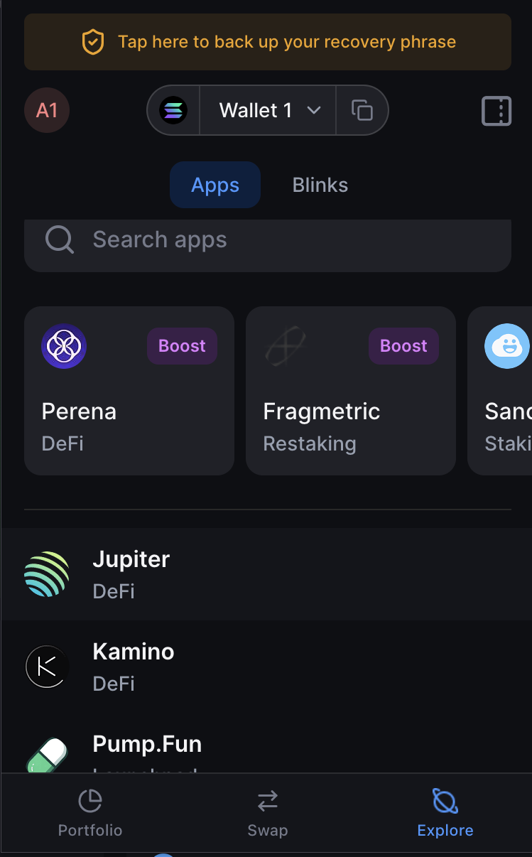 Backpack Wallet multi-chain interface