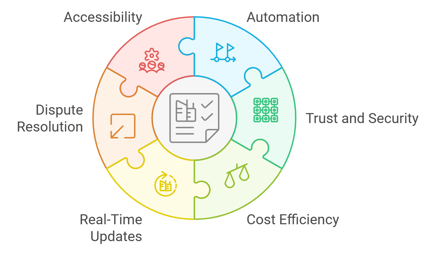 Diagram illustrating how an LLC holds real estate property and issues blockchain tokens to multiple investors, representing tokenized property ownership structure.