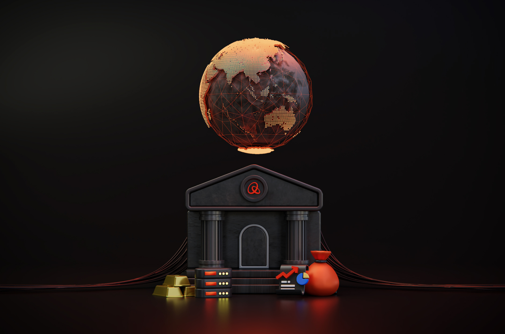 Illustration of distributed MPC key shares among DAO members collectively securing a crypto treasury vault