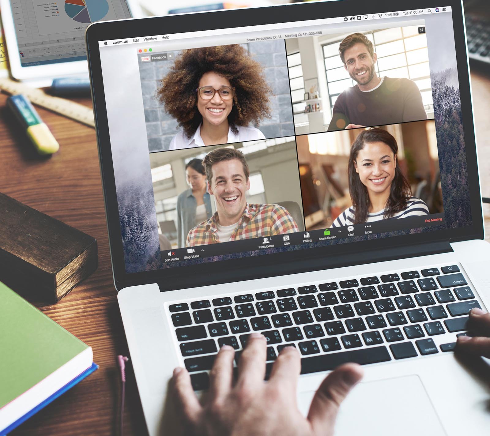 Diverse young investors analyzing music royalty NFT portfolios on laptops in a modern co-working space, representing blockchain-based music investment in 2025.