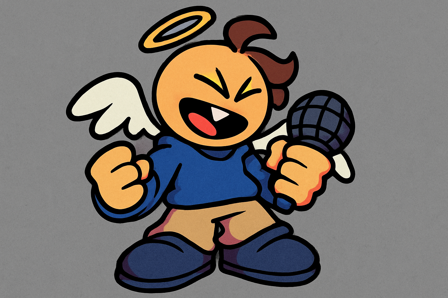 Dynamic artwork of Krumbo and Tenshi from FNF B3 Rerun mod demo, showcasing vibrant visuals in Friday Night Funkin' B3 style update