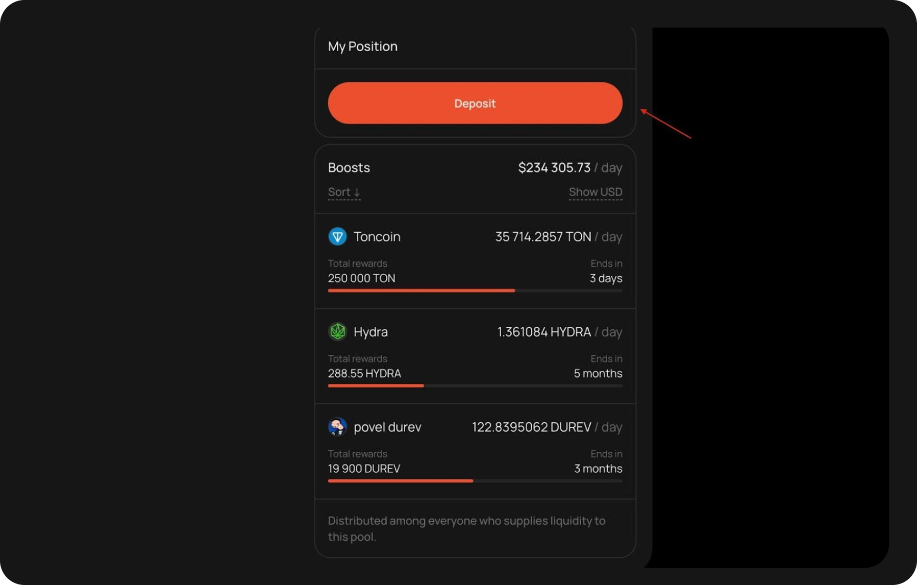 JetTon Finance dynamic dashboard screenshot displaying high-yield pools with 20-30% APYs on TON-Jetton pairs for DeFi yield farming in Telegram Mini Apps