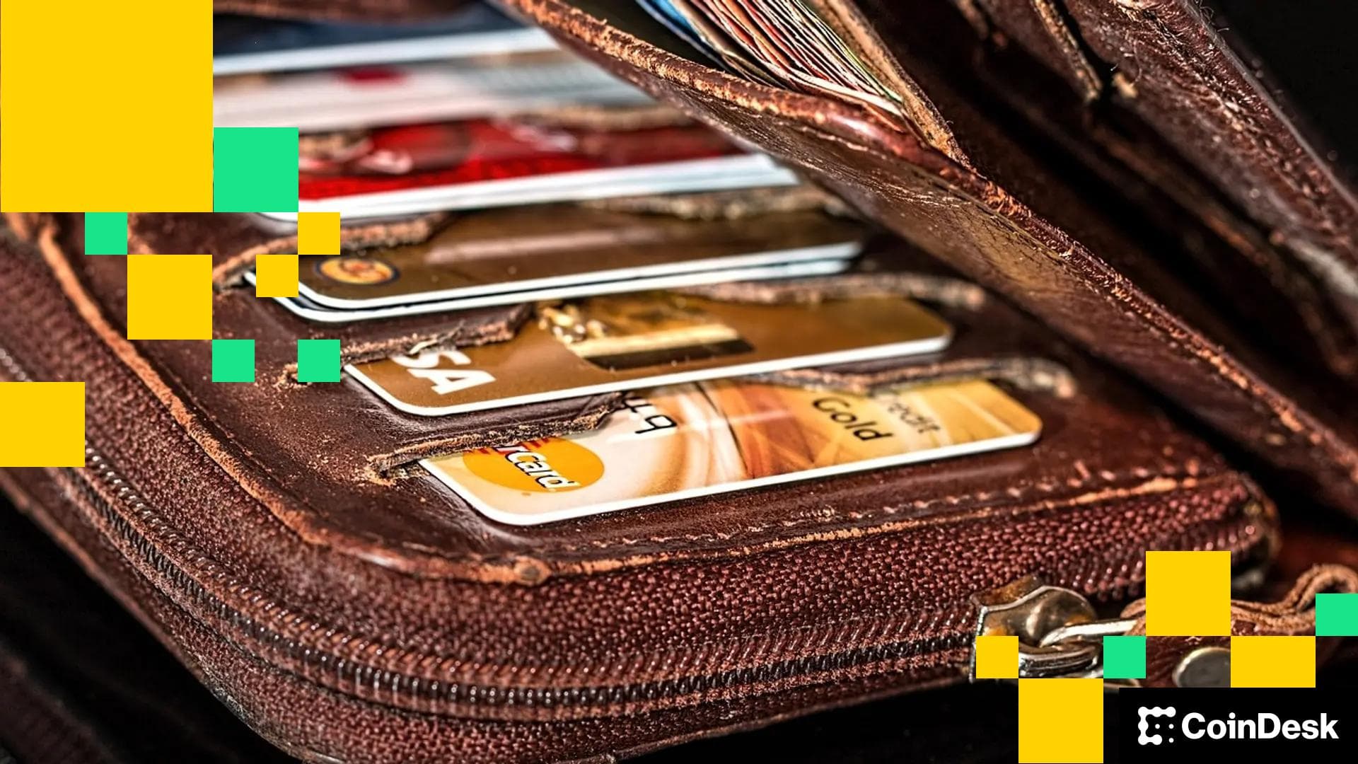 Dynamic illustration of USDT tokens transforming into a debit card with shopping bags and global payment icons for instant crypto to fiat access