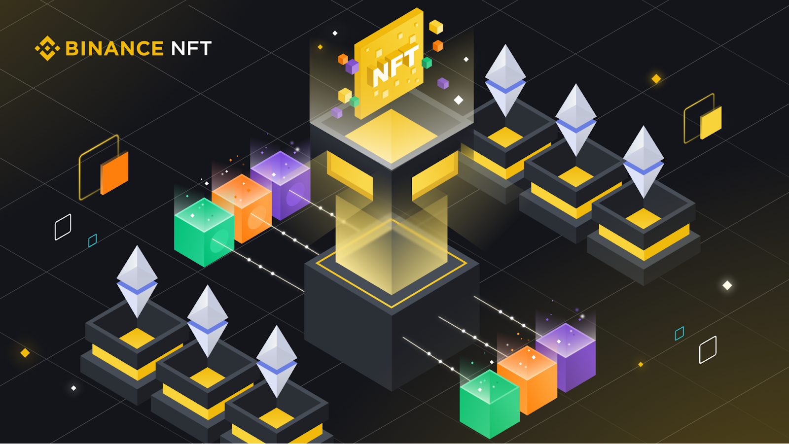 Dynamic digital illustration of NFT loyalty cards being traded in an e-commerce ecosystem, showcasing blockchain rewards and retail brand engagement in 2026