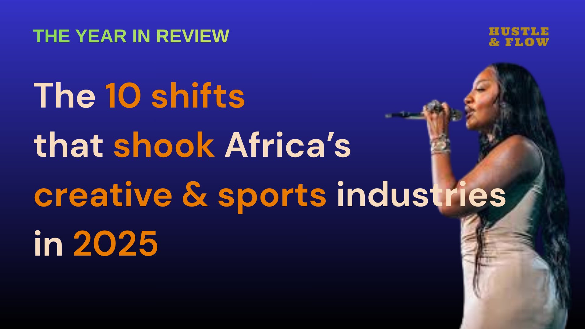 Dynamic stage performance of Afrobeats artists Wizkid and Tems with blockchain token graphics overlay symbolizing fractional ownership in streaming royalties