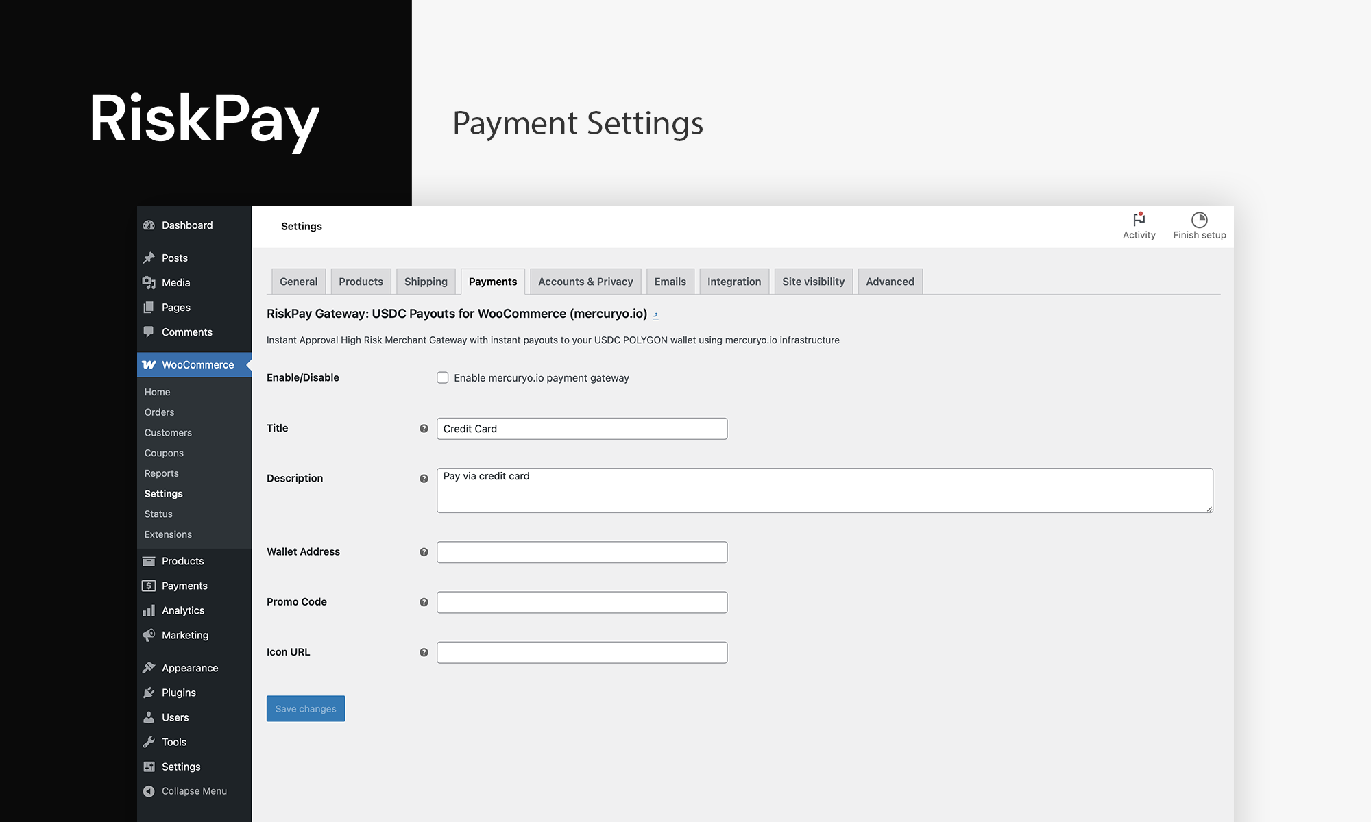 Dynamic WooCommerce checkout screen displaying USDC stablecoin payment options on Ethereum and Polygon blockchains for seamless crypto payments in 2026