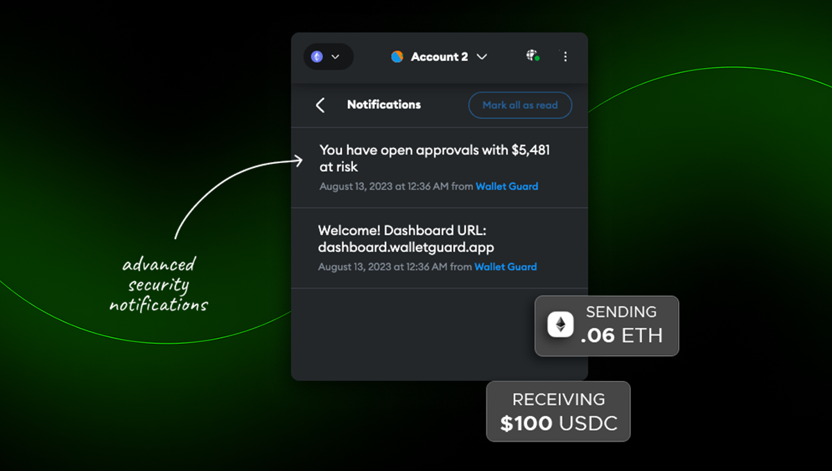 Ethereum wallet security update notification
