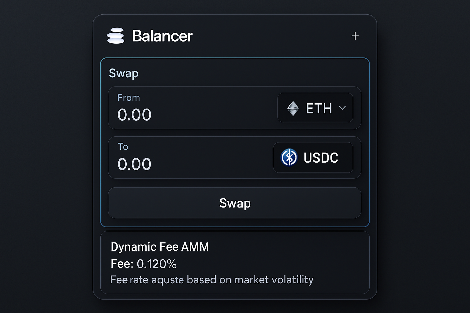 Balancer dynamic fee AMM interface