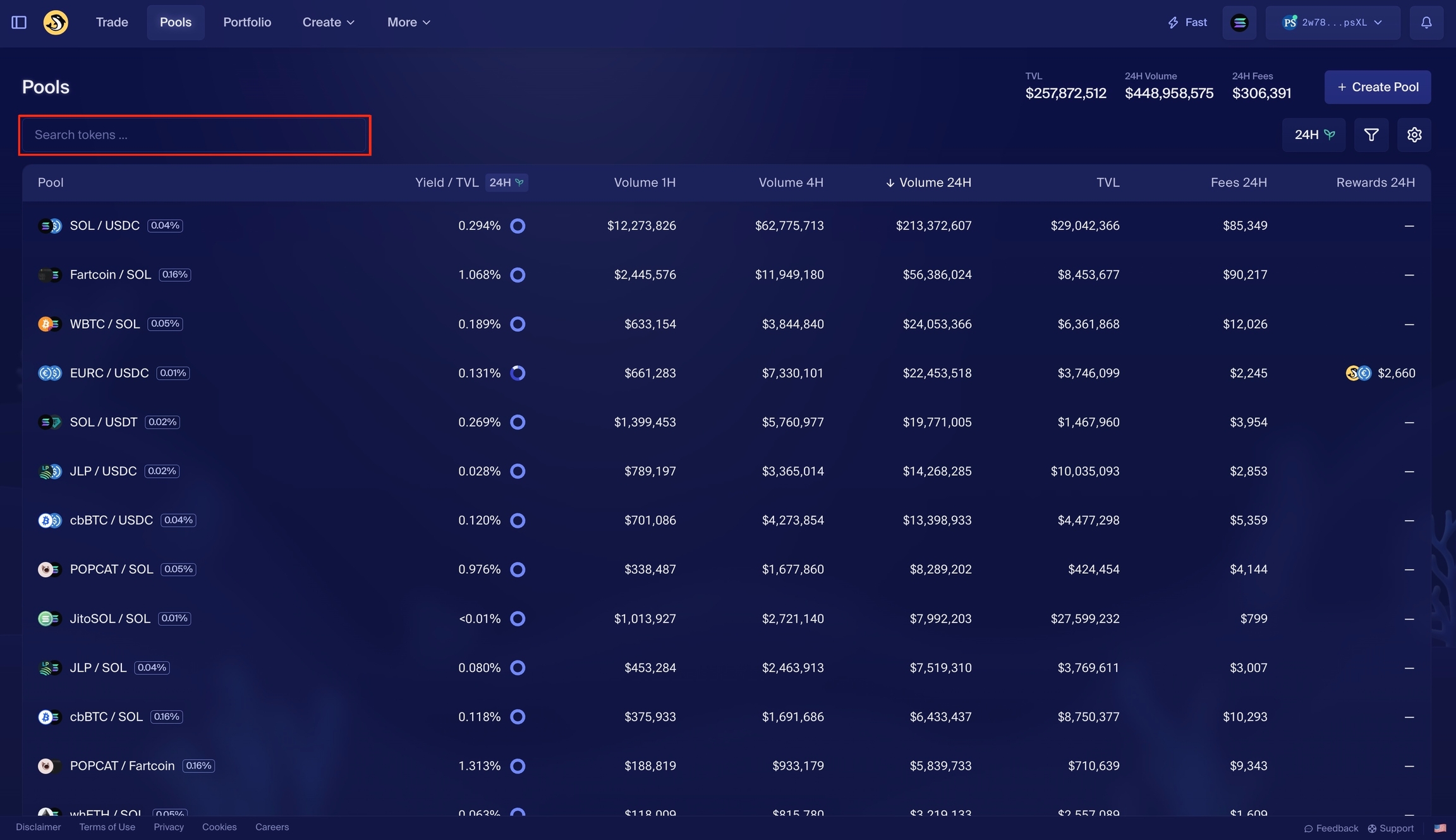 Orca Adaptive Fee Pools Solana interface