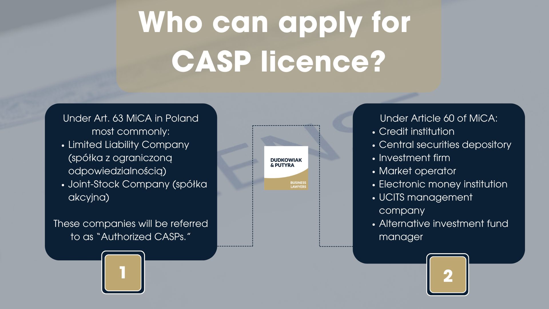 MiCA PSD2 dual licensing application process