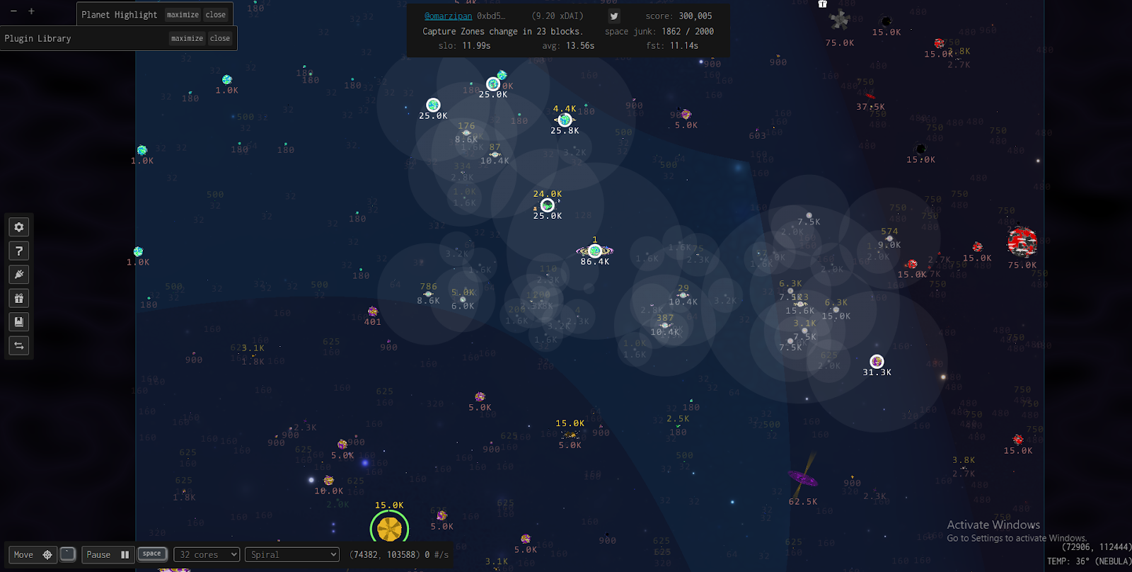 Darkforest on-chain RTS gameplay screenshot