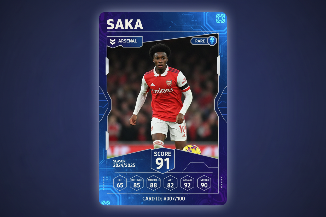 Sorare Saka Arsenal Rare card