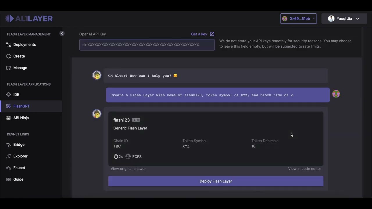 AltLayer no-code rollup configuration interface