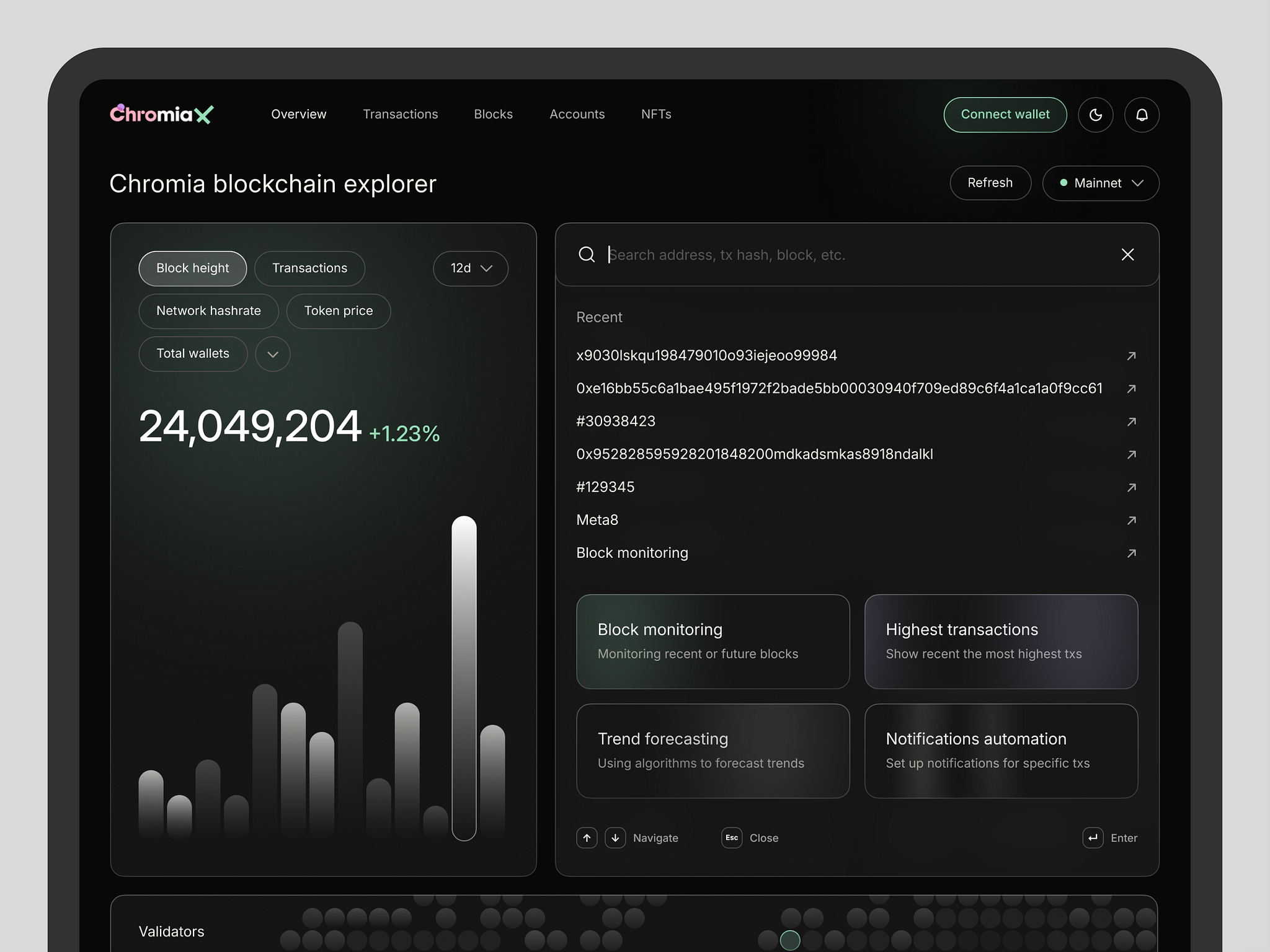 blockchain explorer screenshot