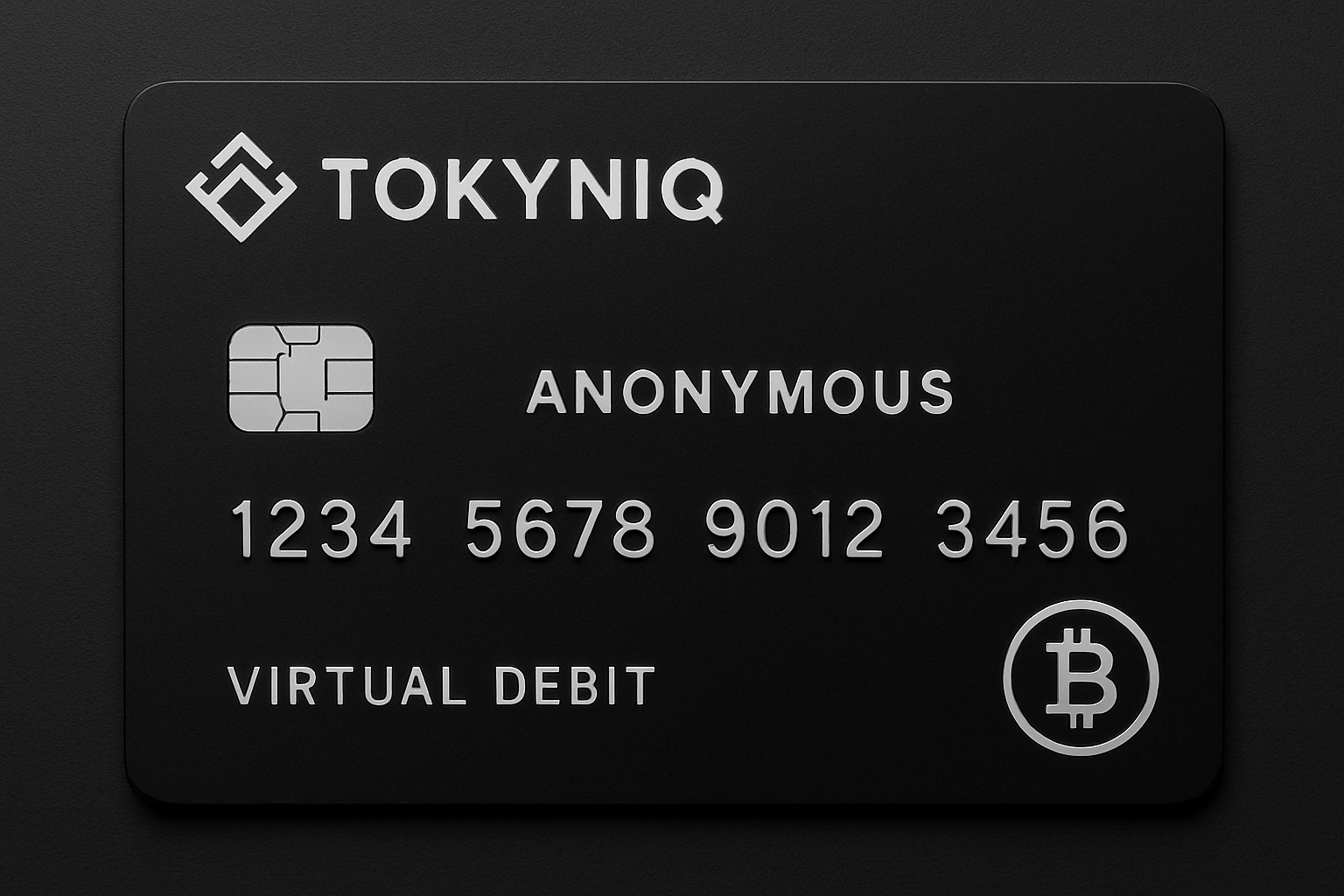 Tokyniq anonymous crypto card virtual design