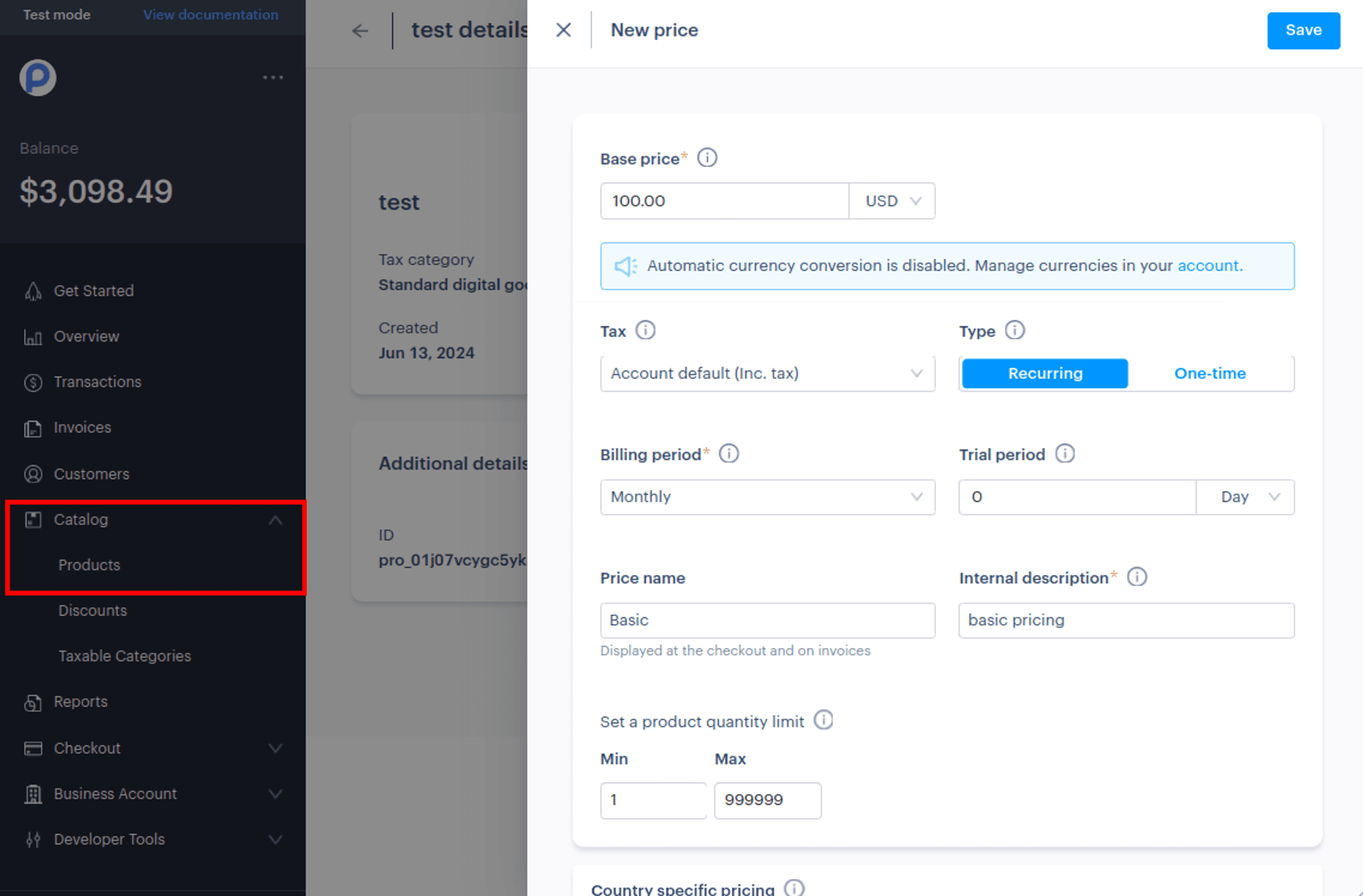 Paddle SaaS subscription management UI