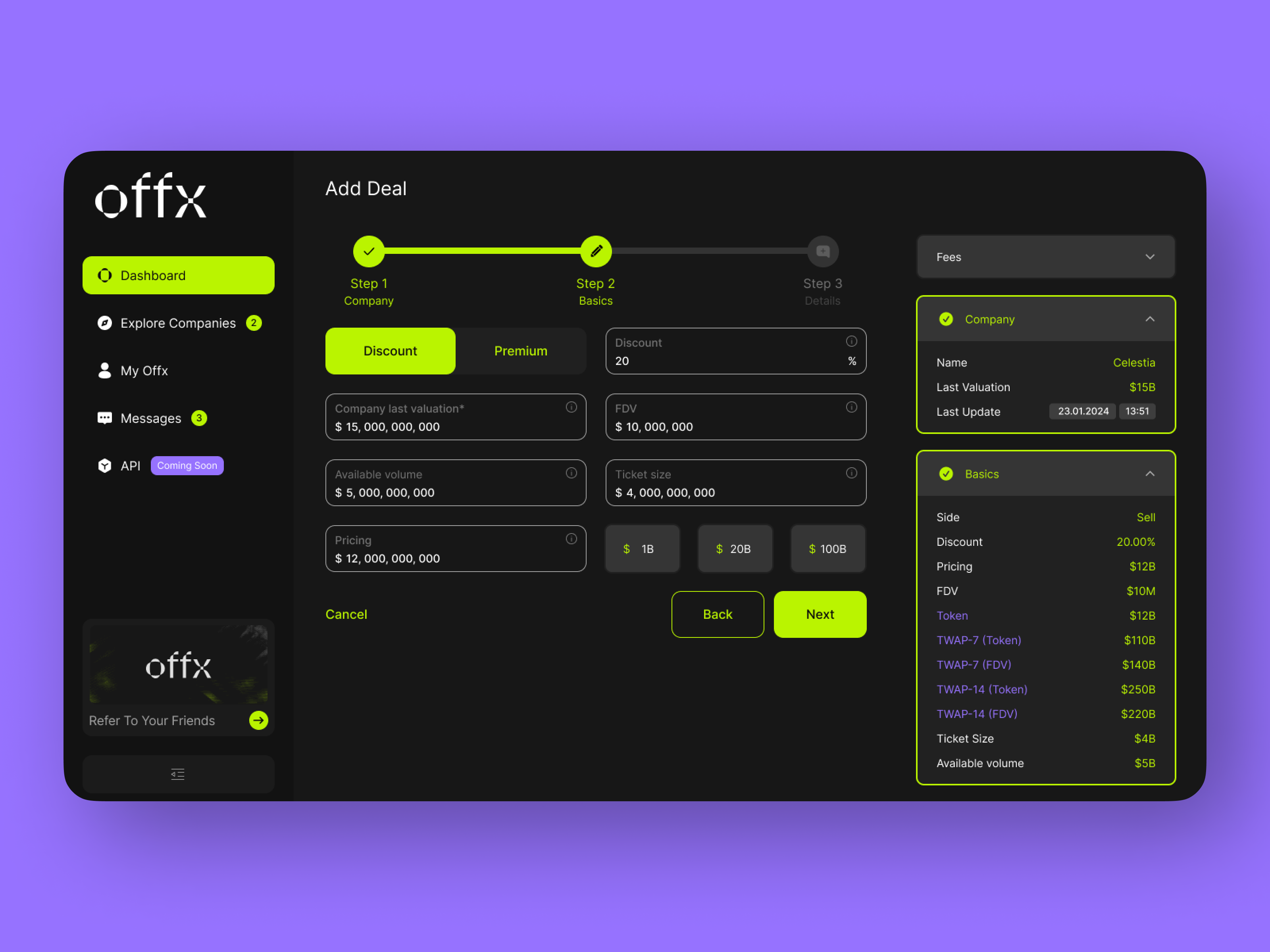 Web3 subscription management dashboard UI