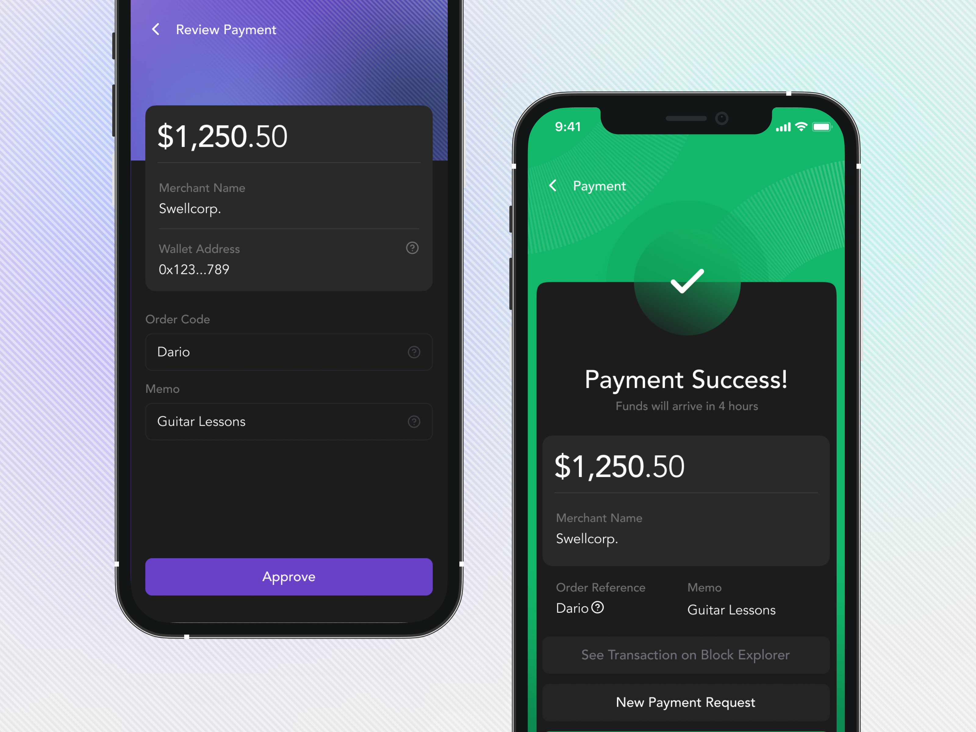Fractional gold token wallet app screenshot