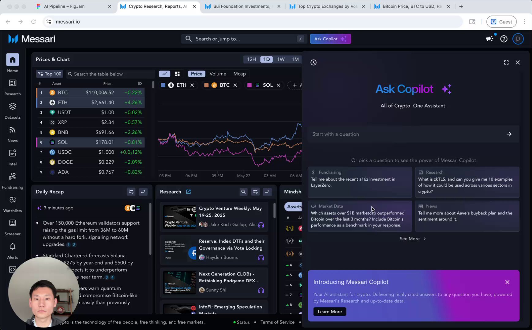 Conversational AI crypto trading interface