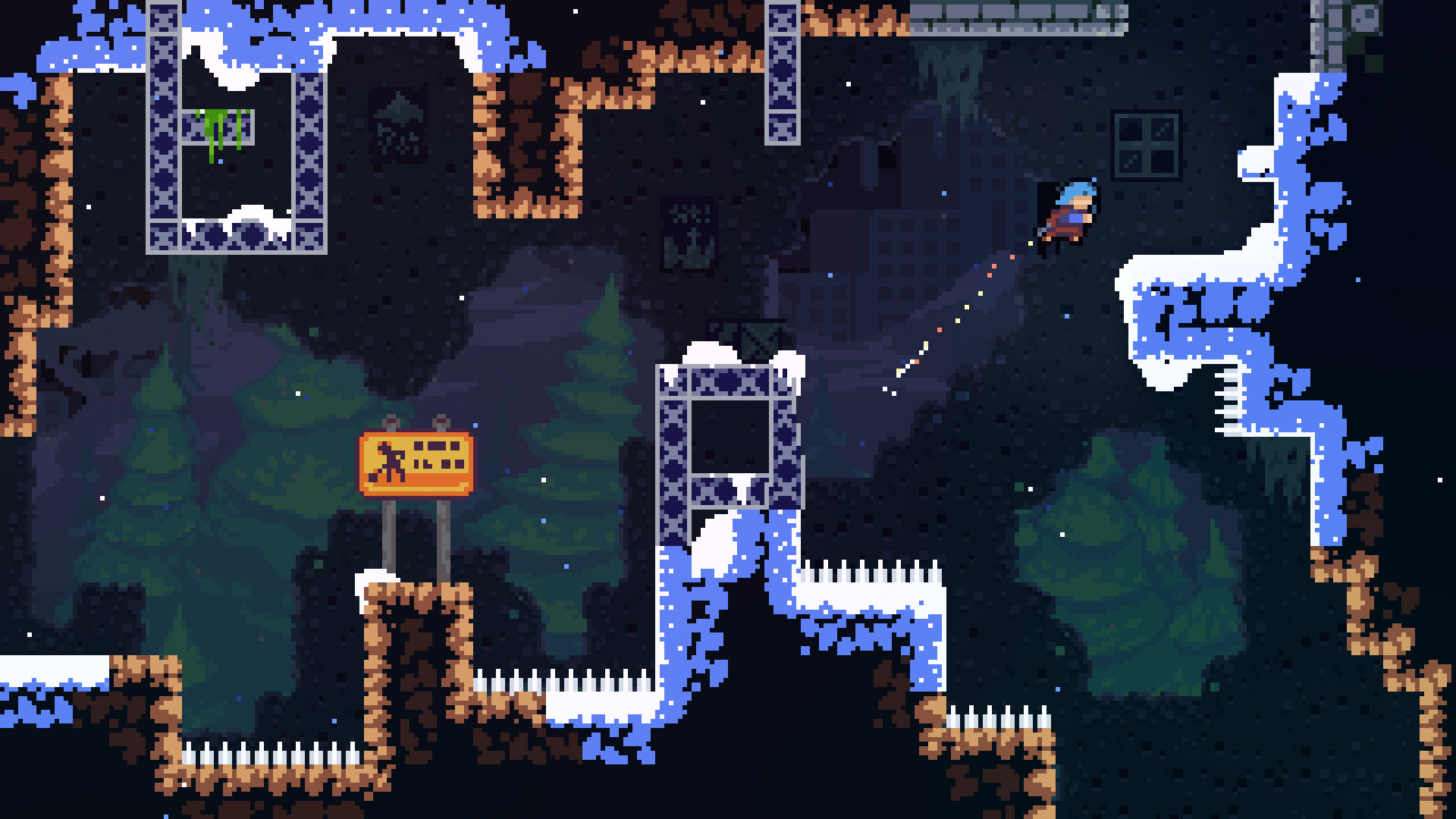 Celeste mountain platforming