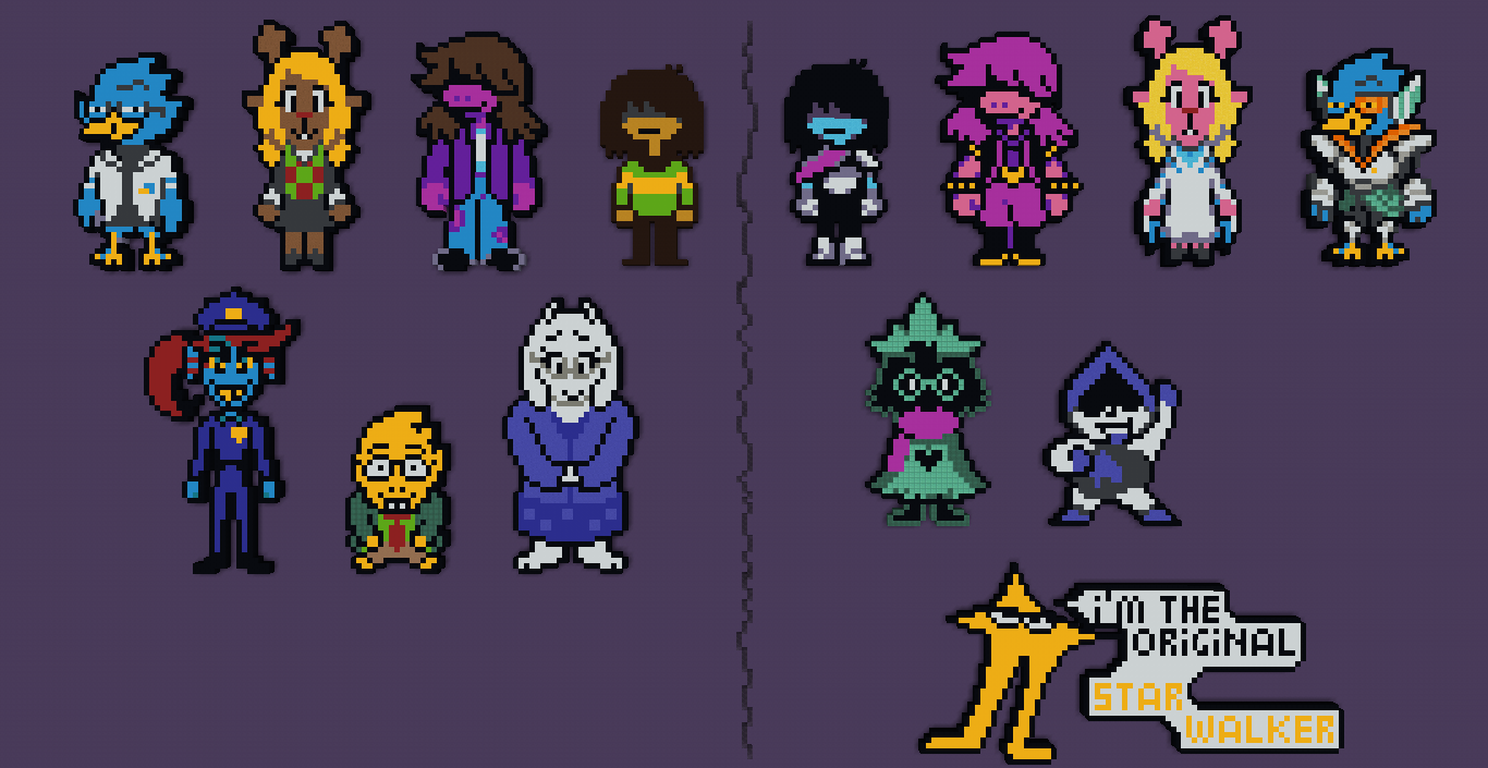 Undertale characters pixel art