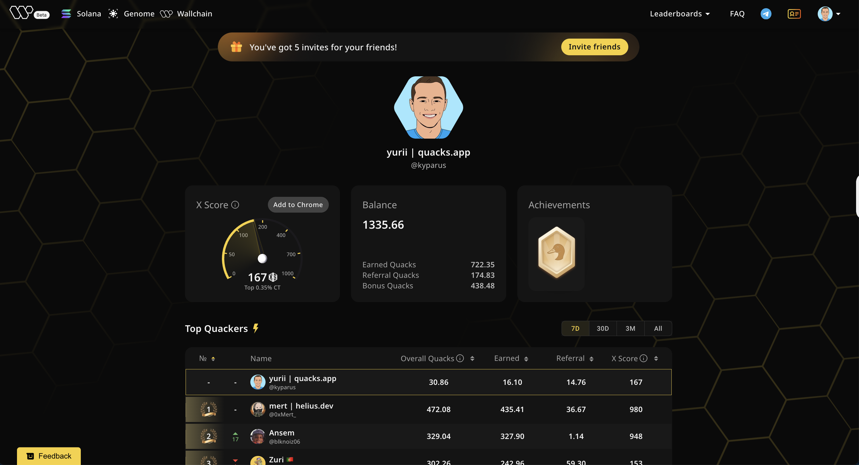 Wallchain rebate transaction transparency