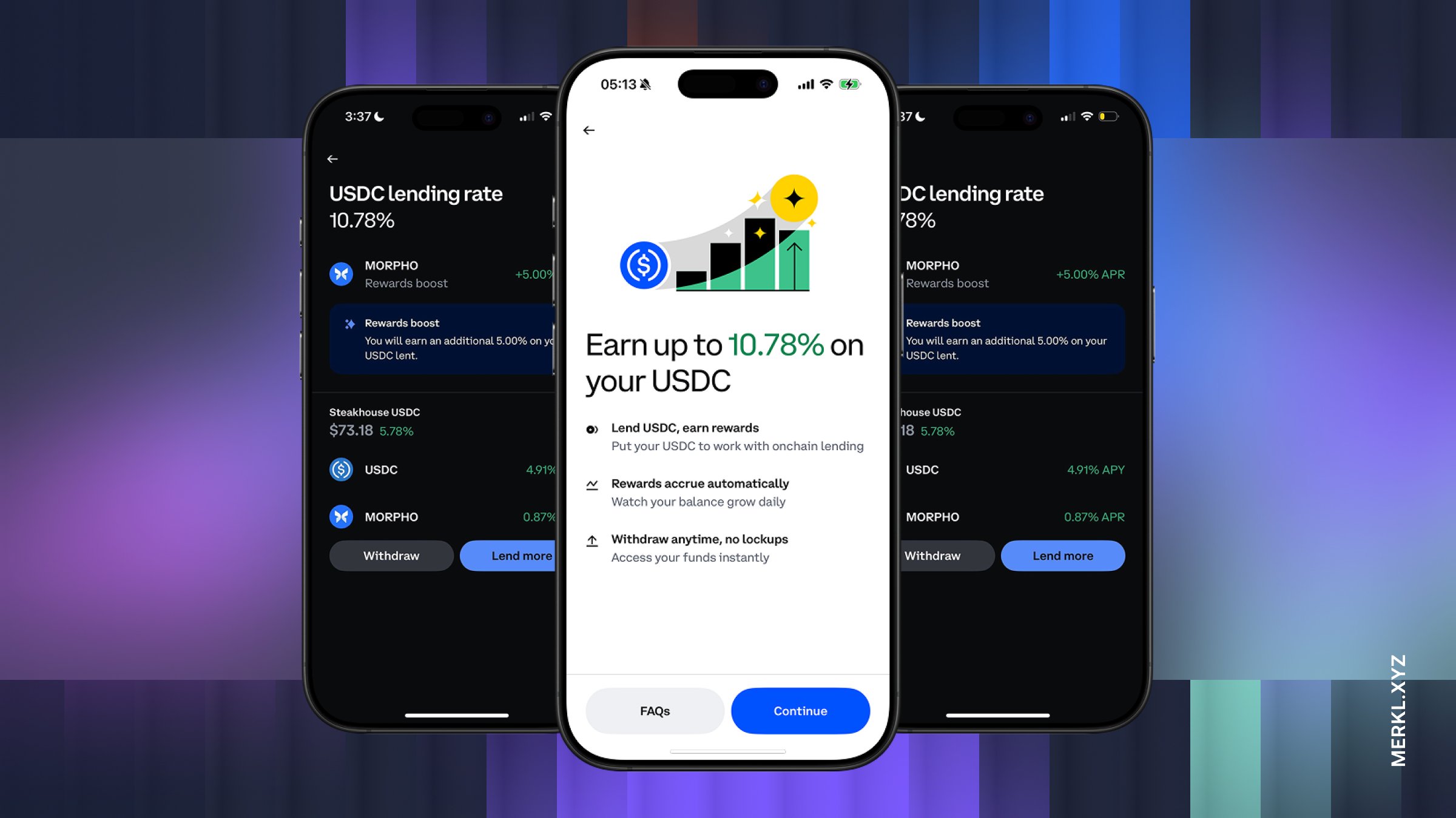 Coinbase USDC lending Morpho protocol Base app