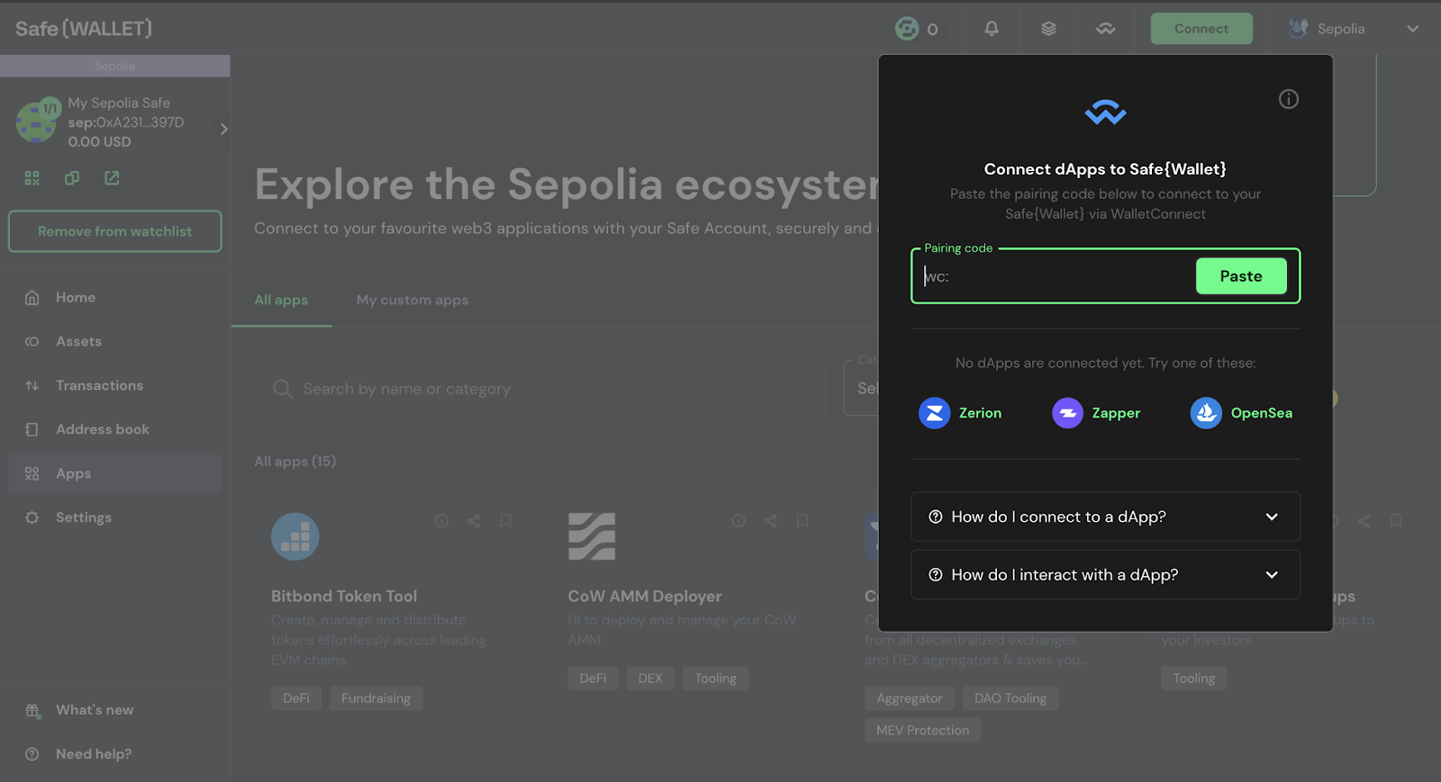 DeFi protocol multisig wallet interface