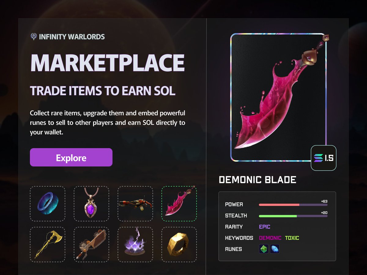 Infinity Warlords Solana RPG NFT game art