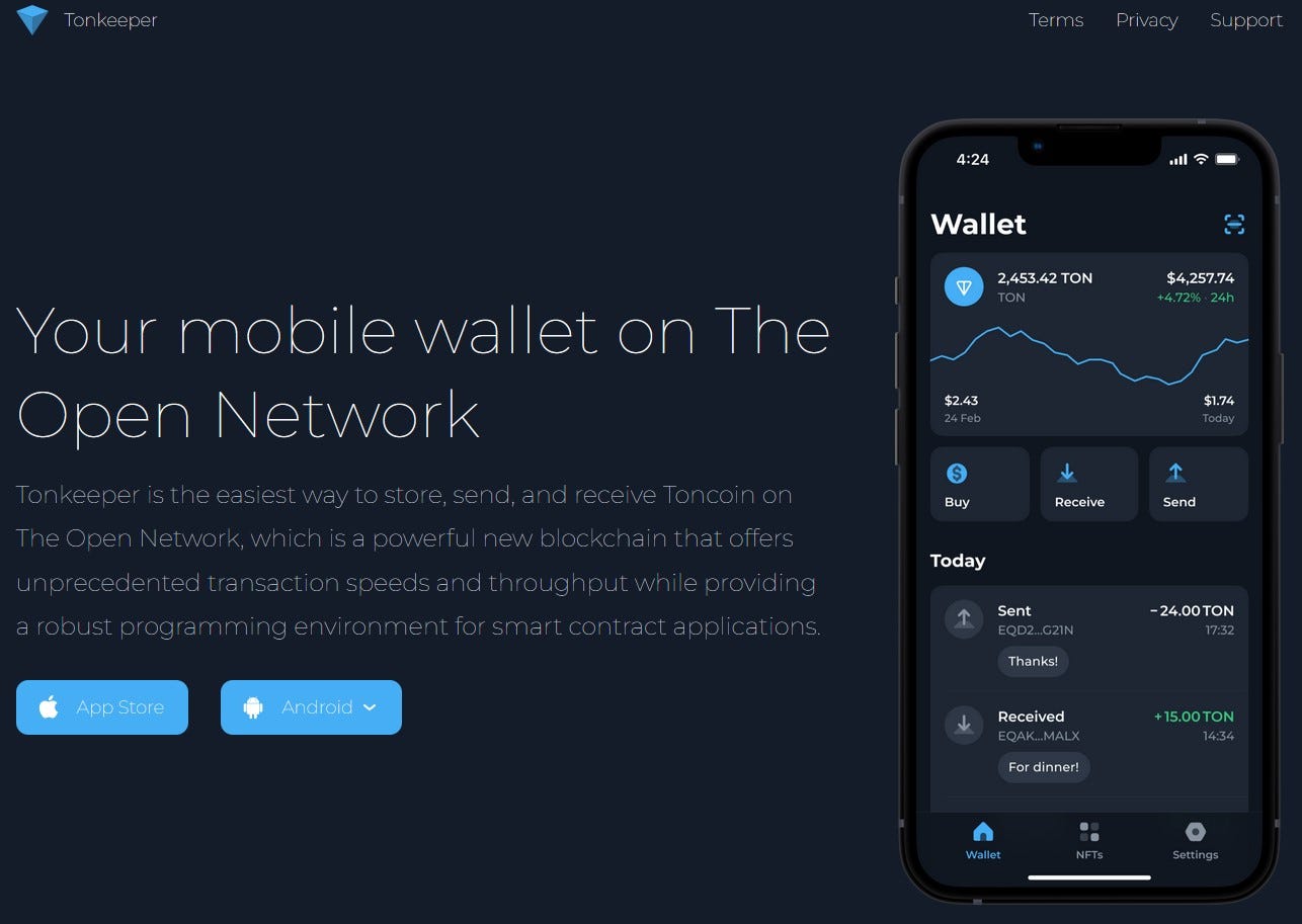 Tonkeeper TON wallet app