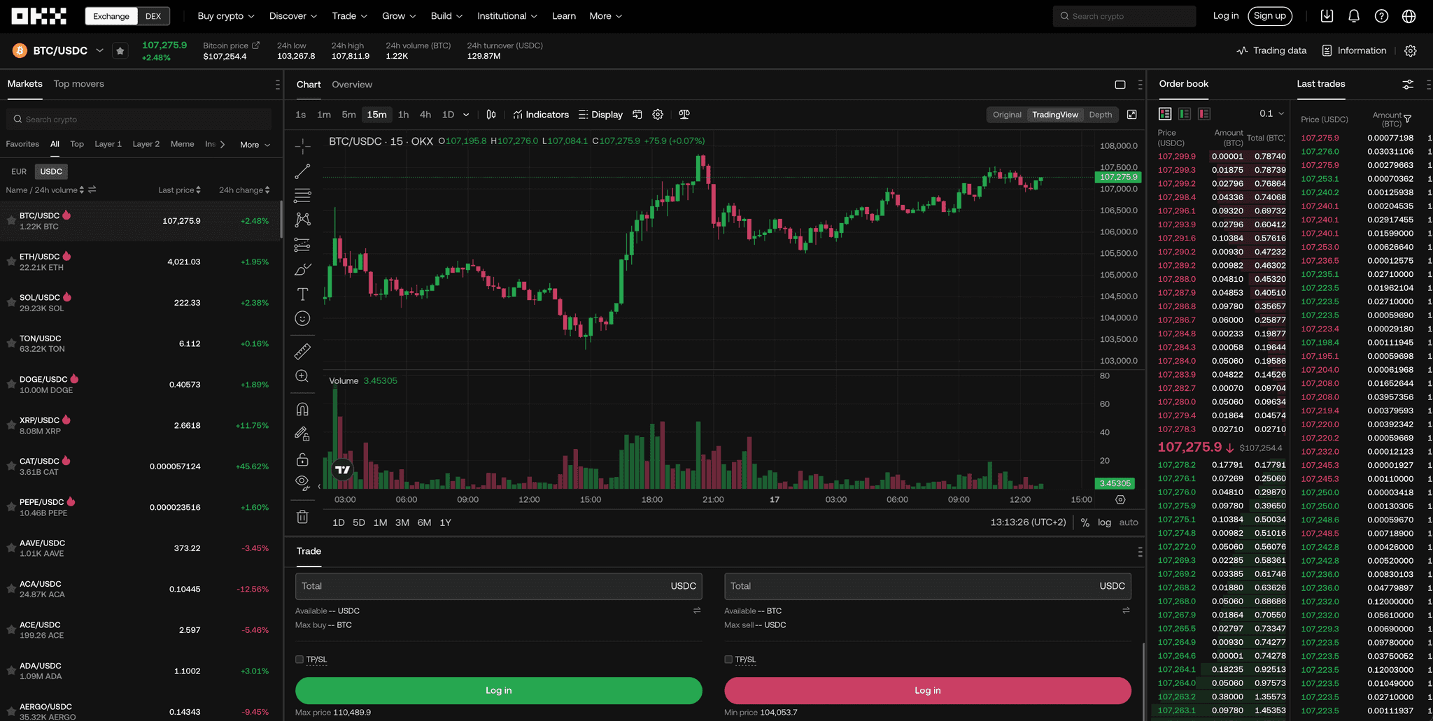 crypto beginner trading interface