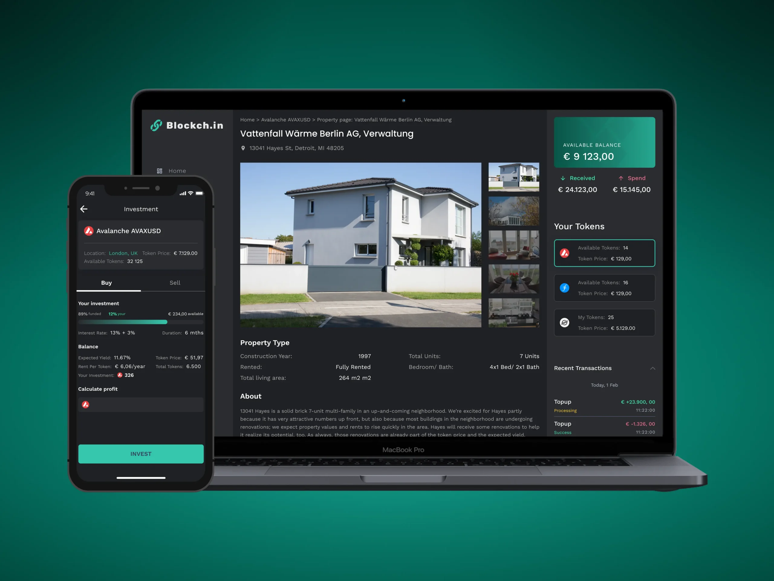 Lofty tokenized real estate platform interface