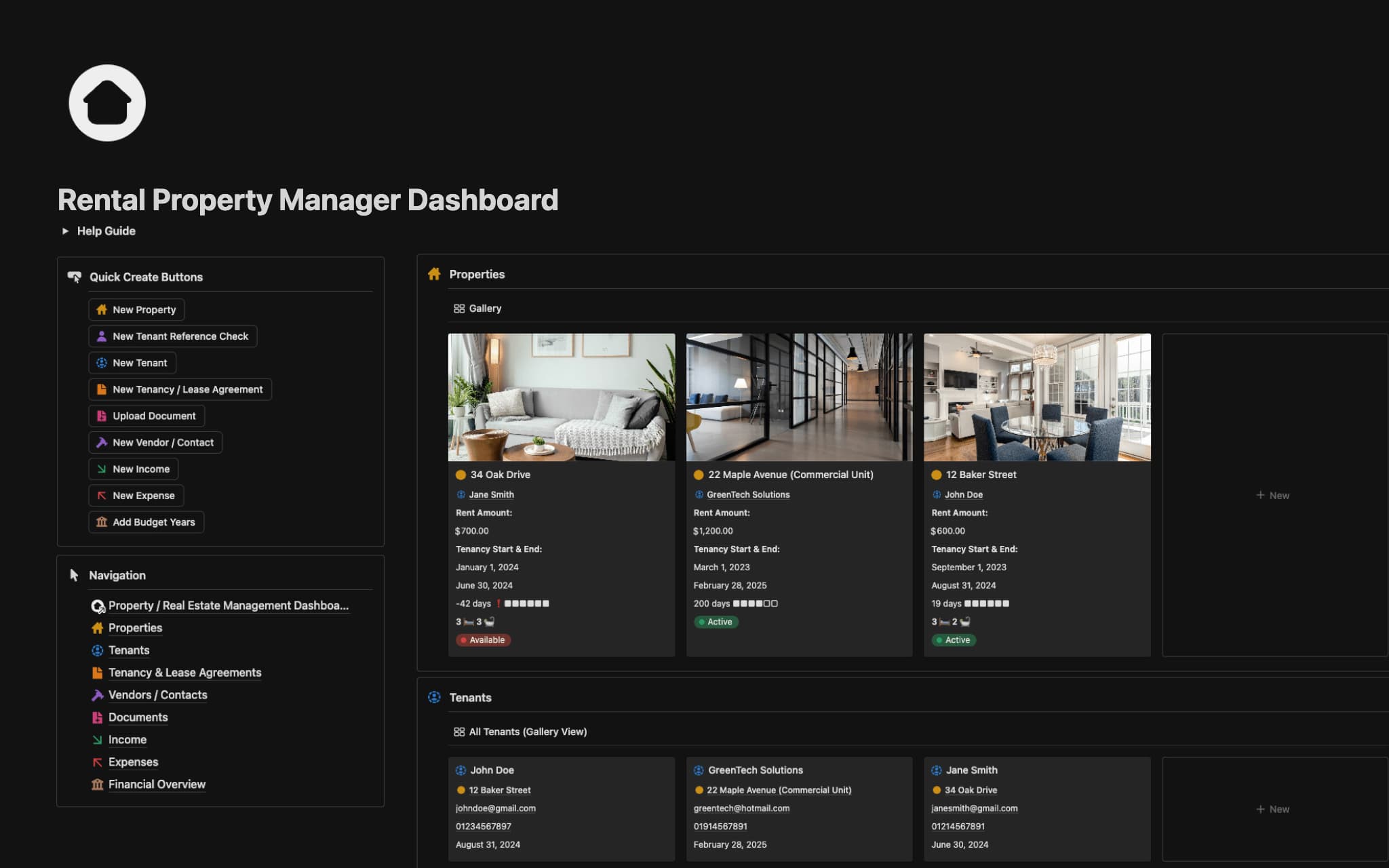 RealT rental income dashboard