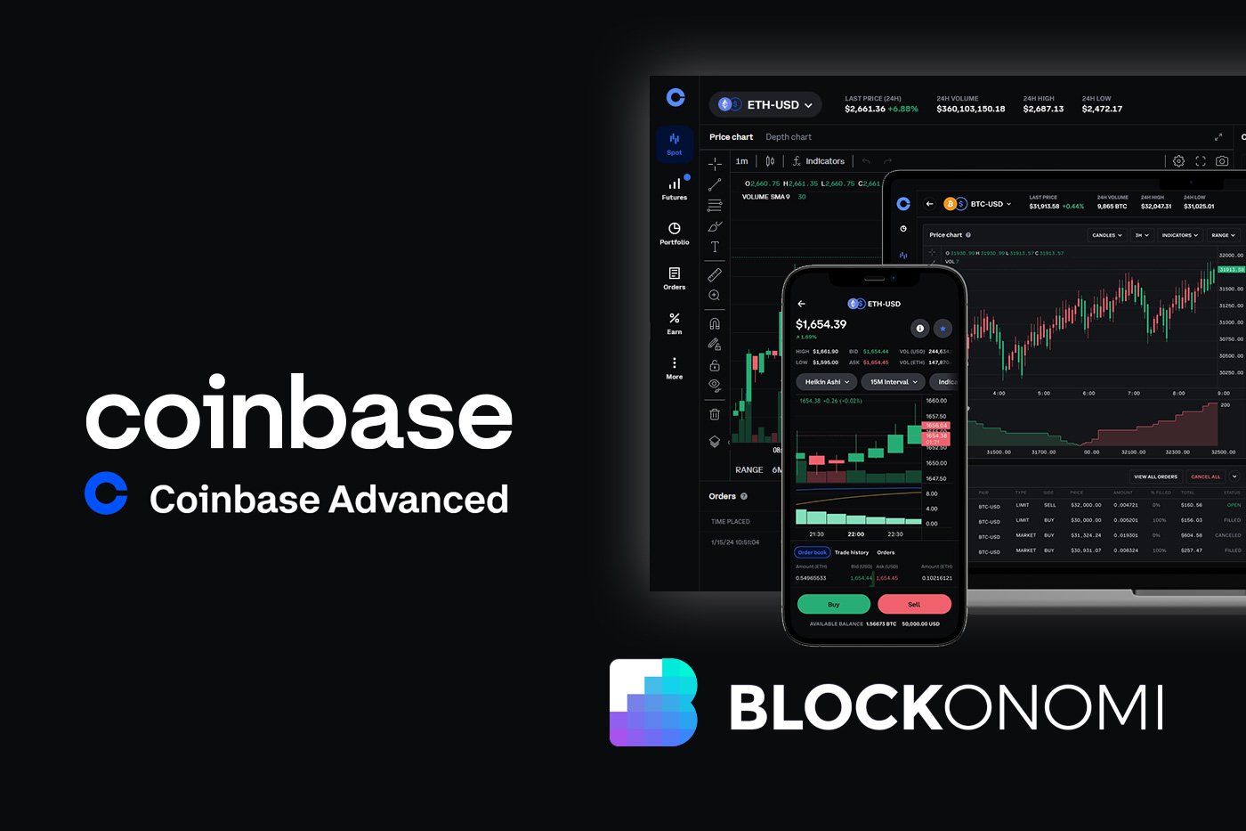 Coinbase and Kraken crypto trading platforms interface