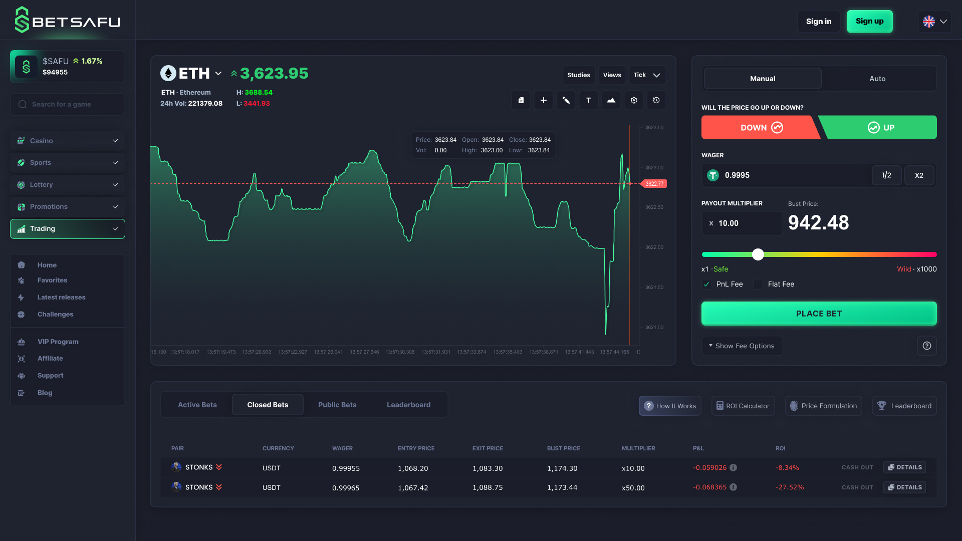 crypto exchange platform dashboard