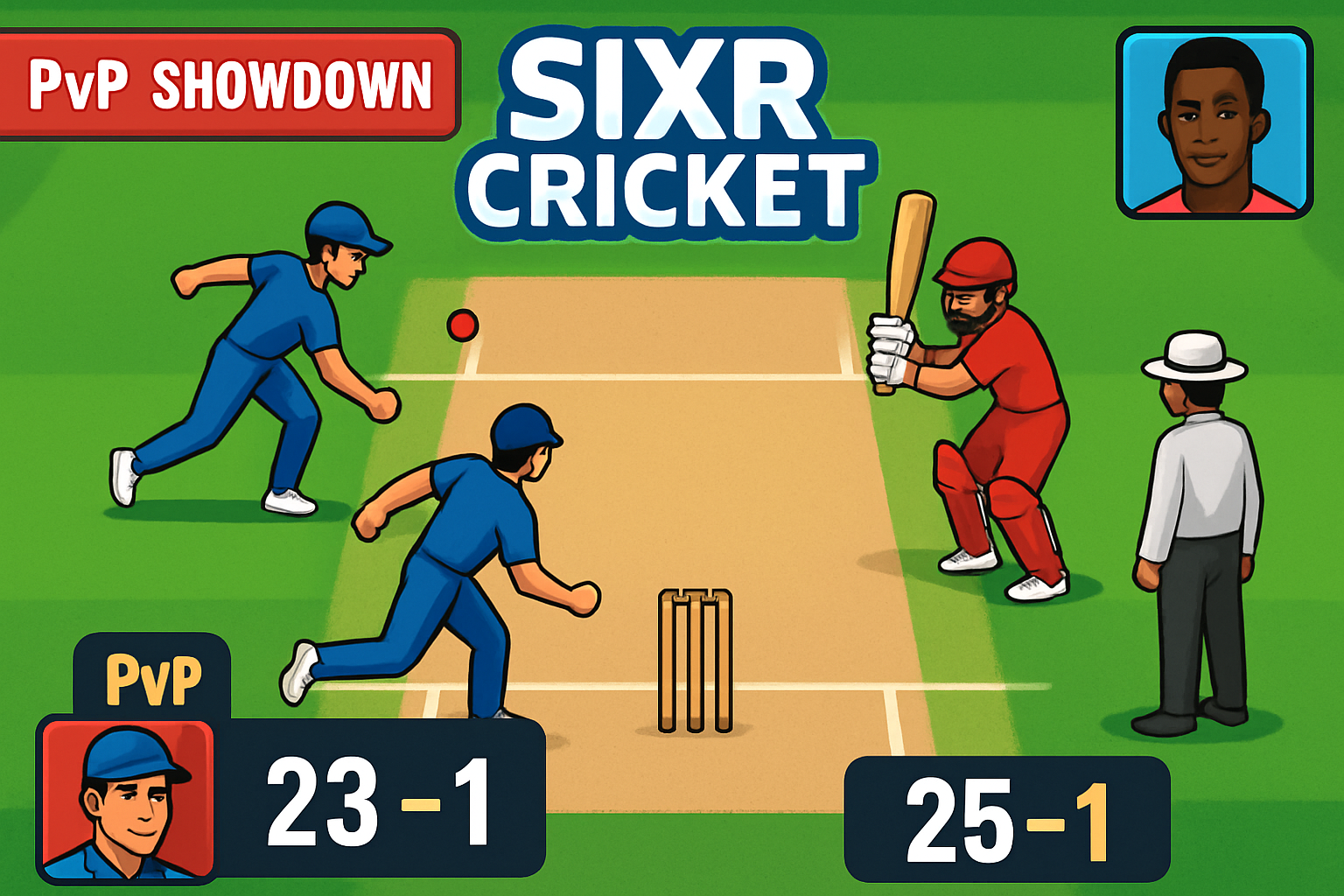 SIXR Cricket PvP showdown gameplay