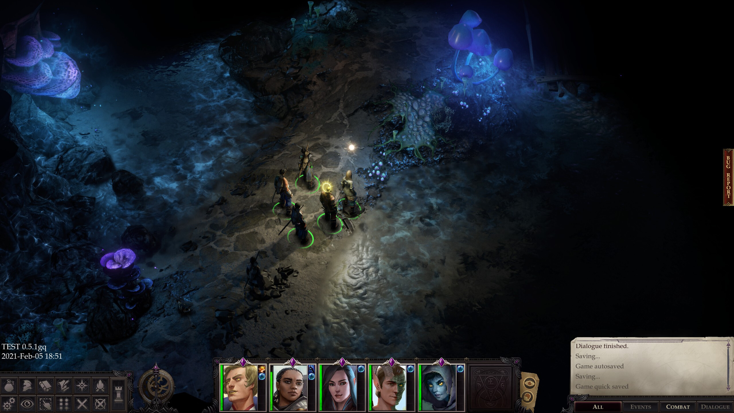 Epic isometric party combat screenshot from fantasy CRPG like Baldur's Gate 3, showcasing tactical turn-based battles in games such as Pathfinder Wrath of the Righteous, Solasta, or Pillars of Eternity on basement.fun
