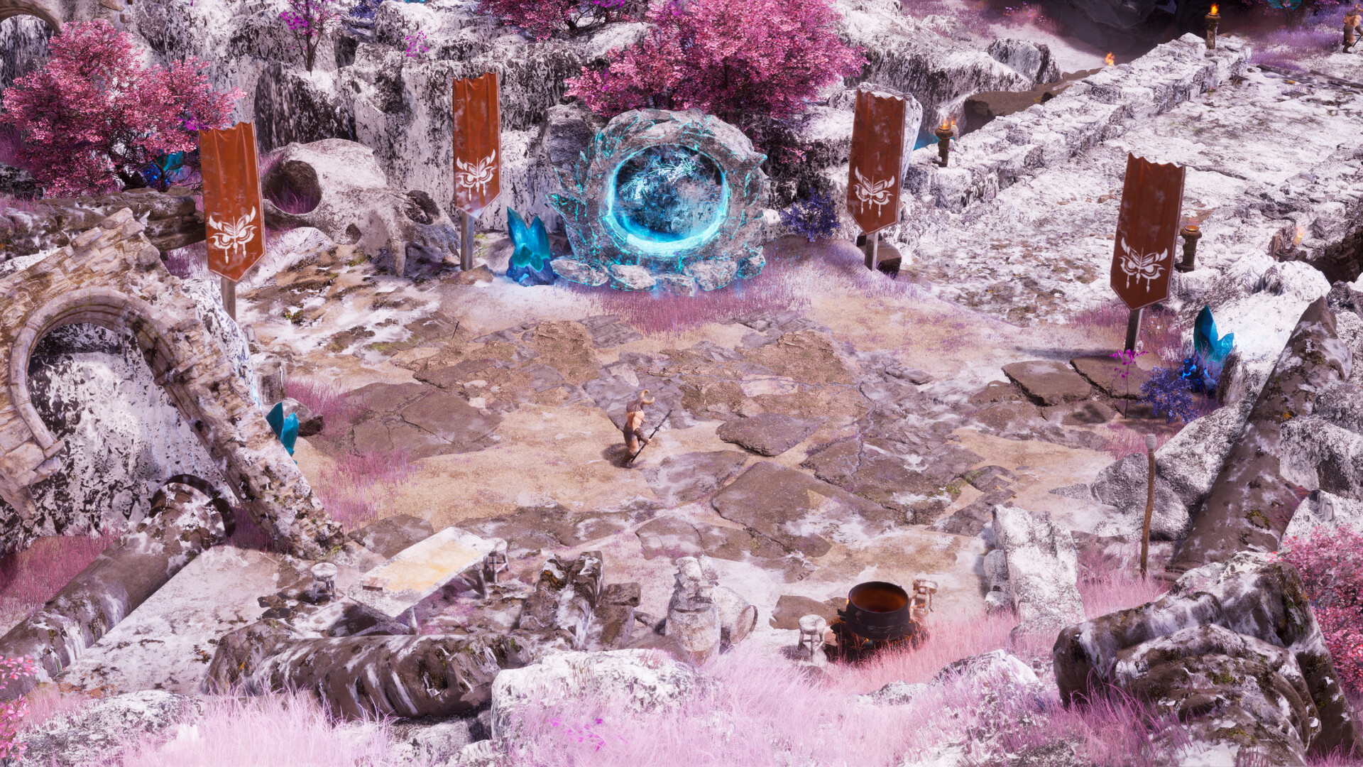 Epic medieval fantasy battle scene from Valannia game, showcasing Unreal Engine 5 graphics and immersive Solana blockchain gameplay