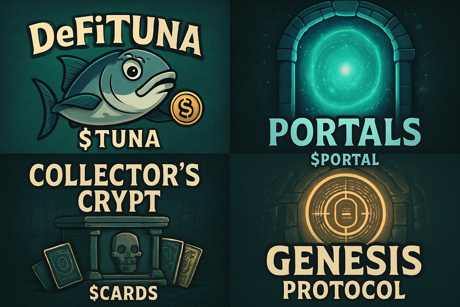 DeFiTuna $TUNA Portals $PORTAL Collector's Crypt $CARDS Genesis Protocol