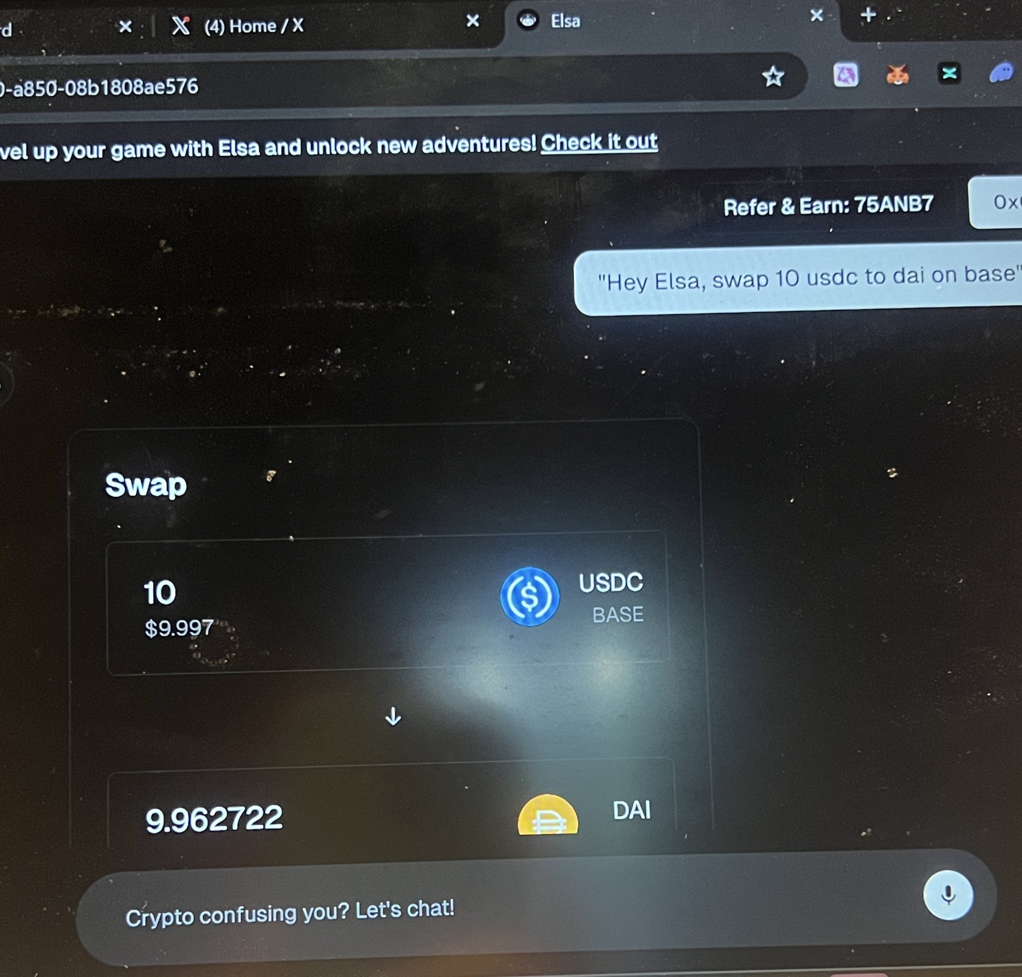 HeyElsa AI voice command DeFi assistant
