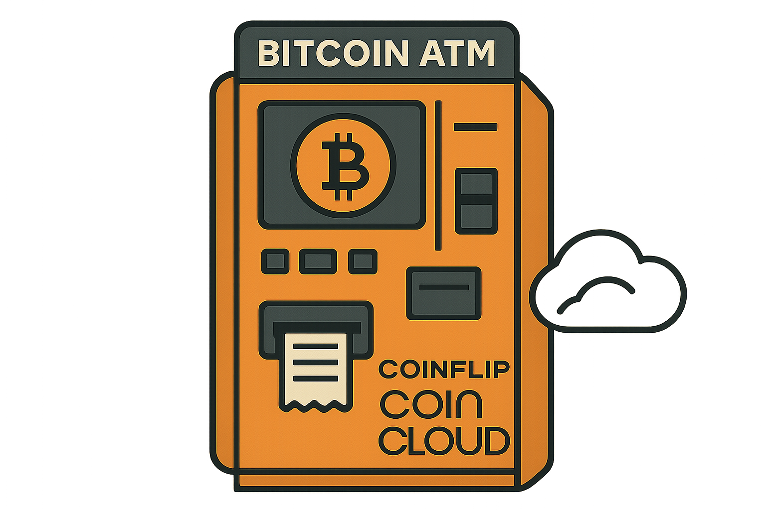 Bitcoin ATM CoinFlip Coin Cloud machine icons