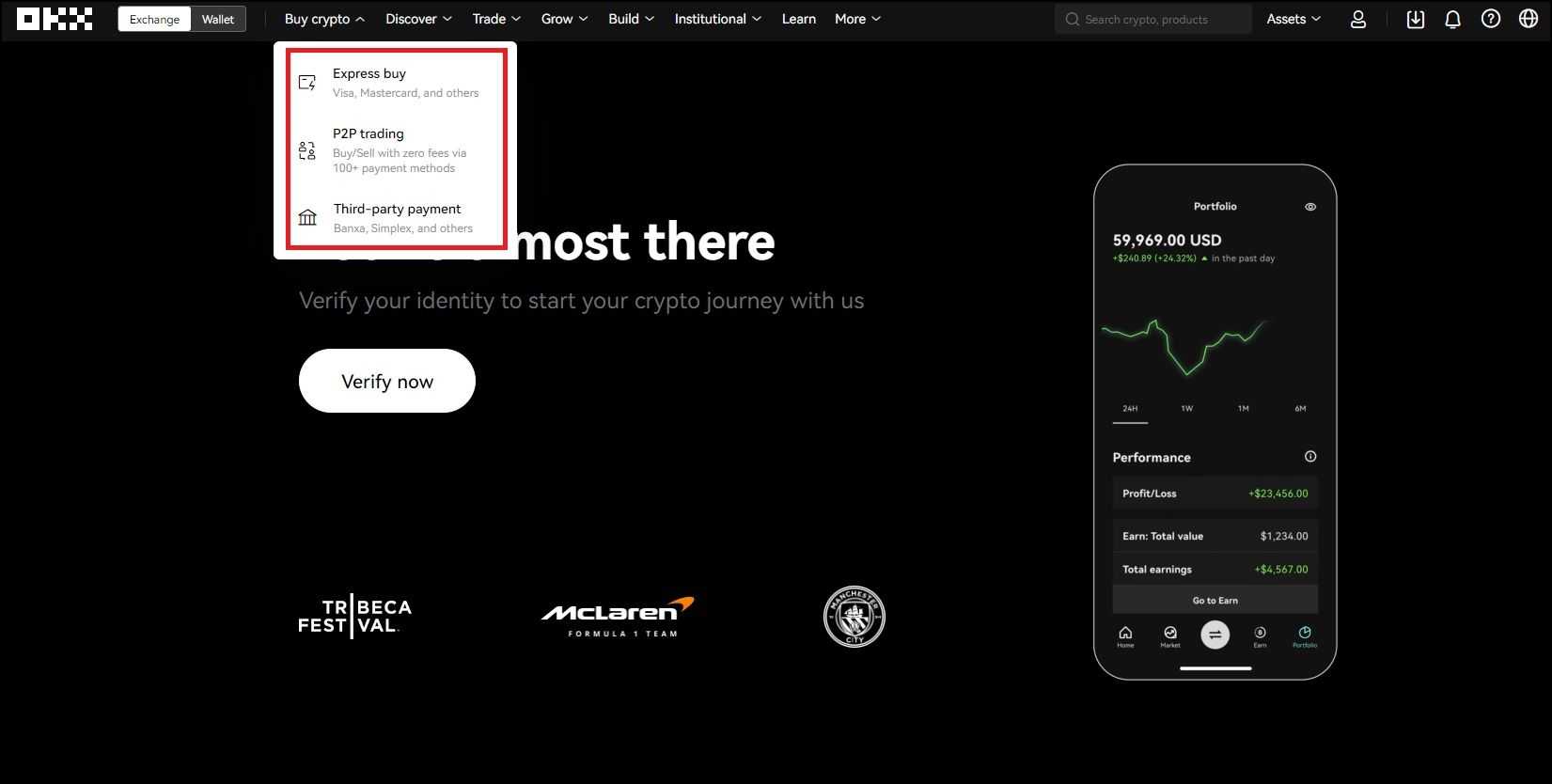 OKX bank transfer crypto purchase interface